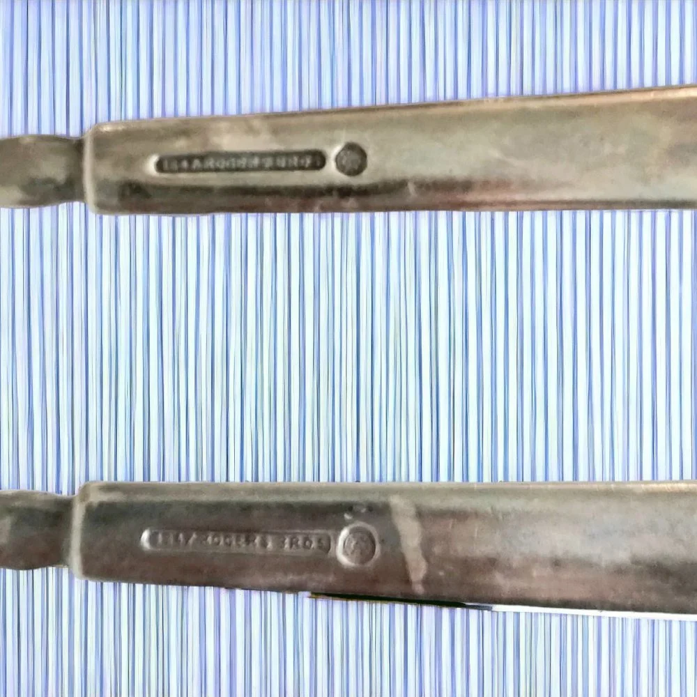 2 - 1847 Rogers Bros Meriden SILVER-PLATE Dinner Forks 7.5